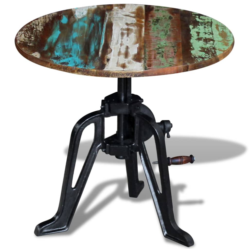 журнальный столик из переработанной древесины, чугун 60 x (42-63) см