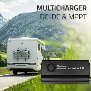 Qoltec Automatic 12V DC-DC Charger with MPPT Controller | 25A | LiFePO4 AGM GEL STD