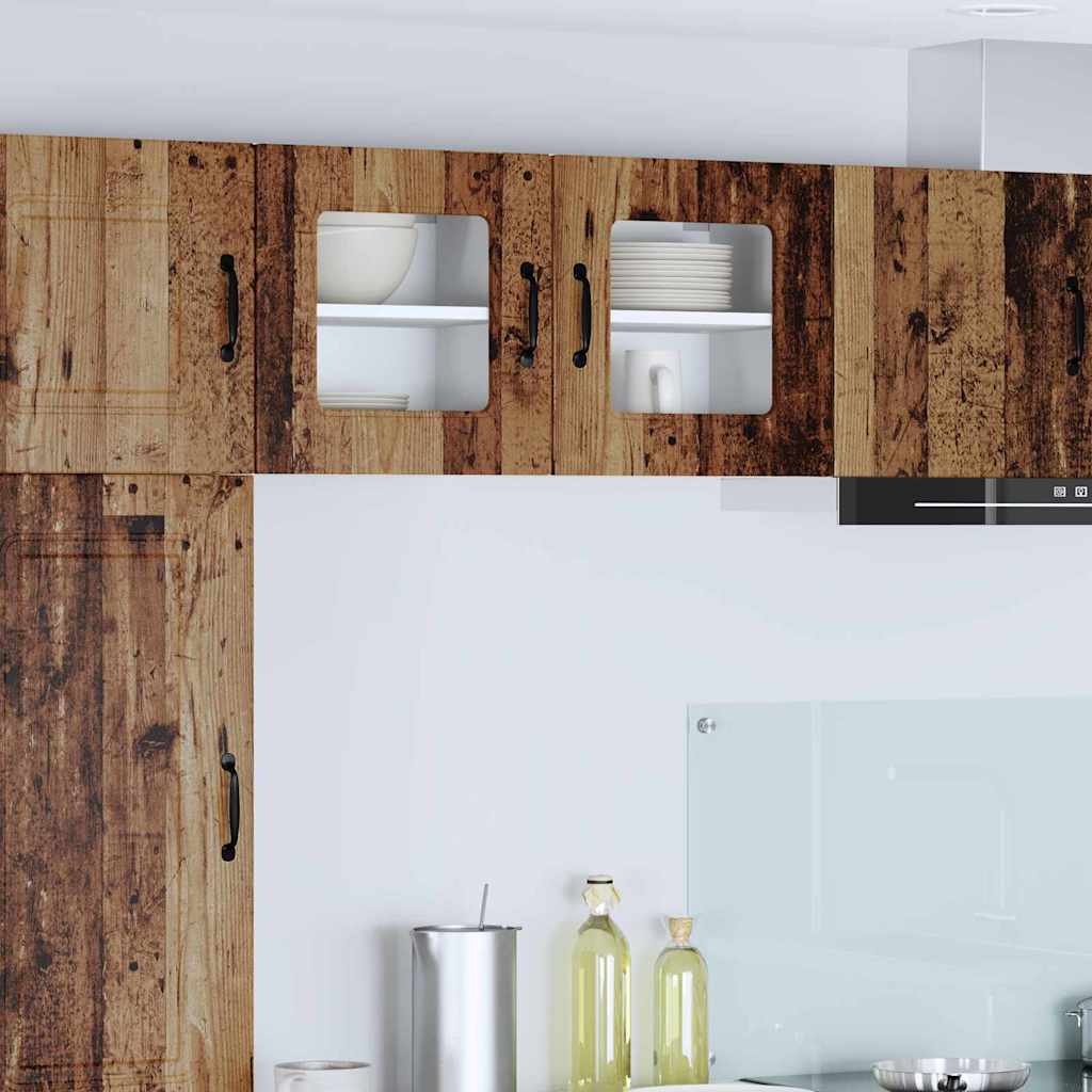 Seinakapp kööki riiuliga Vana puit 40 x 31 x 40 cm Tehispuit