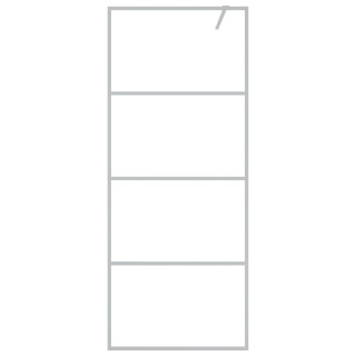 dušinurga sein, hõbedane, 80 x 195 cm, läbipaistev ESG-klaas