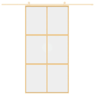 раздвижная дверь, золото, 102,5x205 см, прозрачное стекло ESG/алюминий