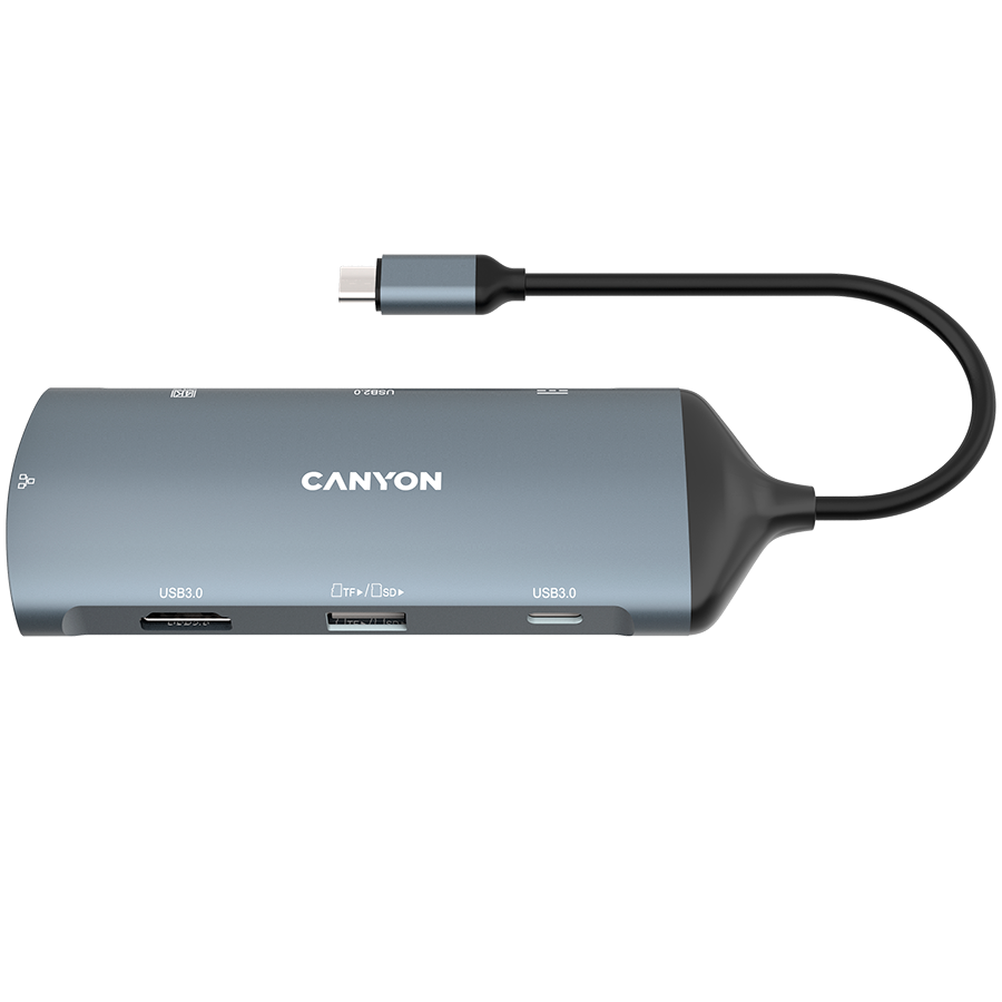 CANYON hub DS-15 8-в-1 4k USB-C Тёмно-серый