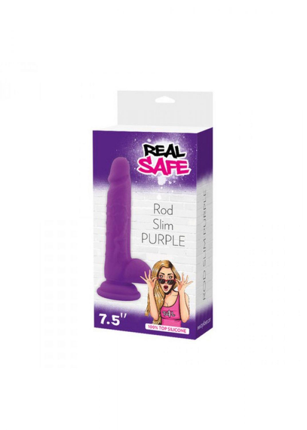 Realistlik Dildo REAL SAFE ROD SLIM PURPLE