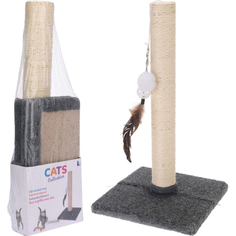 CAT SCRATCHING POST WITH TOY 53CM