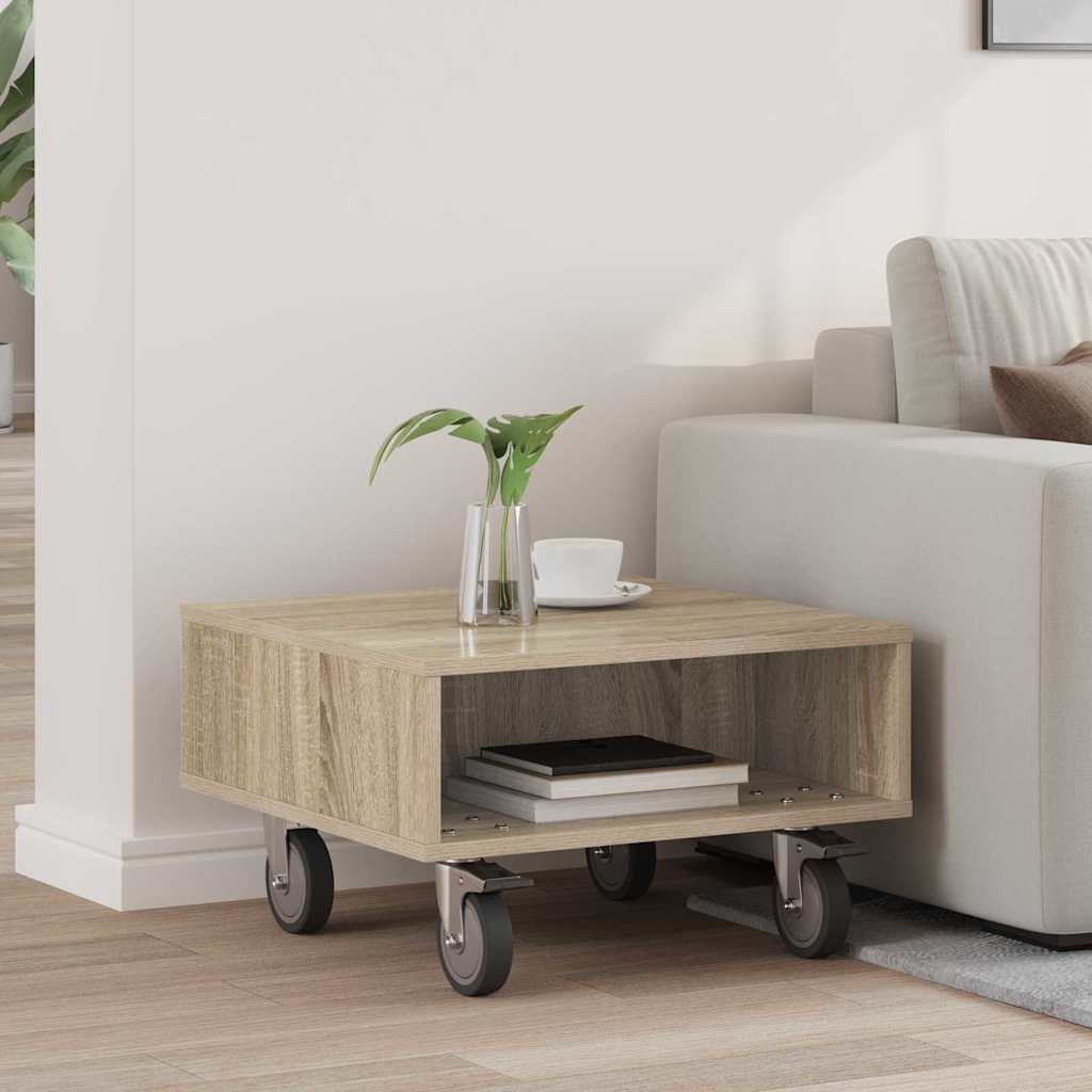 Rattaga külgtabel Sonoma tamm 50 x 50 x 30 cm Tehispuit