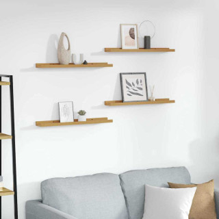 Seinariiul riiuliga 4 pcs Beež 60 x 9 x 3 cm Tehispuit