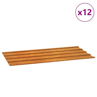 Панели крыши 12 шт., ржавчина, 80x44 см, сталь Corten