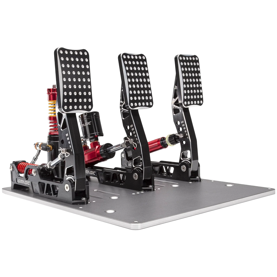 SIMAGIC Crimson Edition, Hydraulic Tri-pedal Set, 100kg Loadcell, Standard Throttle Plate. S309