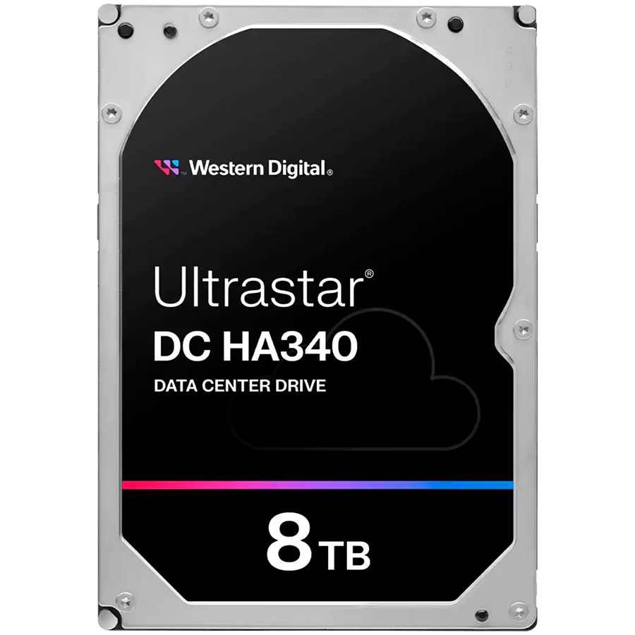 Серверный жесткий диск WD Ultrastar DC HA340 8ТБ 512e SE, 3.5’’, 256МБ, 7200 об/мин, SATA, SKU: 0B47078