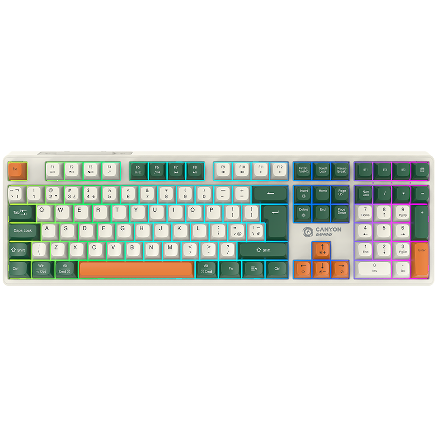 CANYON Shadder GKW-11 Механическая RGB Клавиатура UK/US Беспроводная Белая