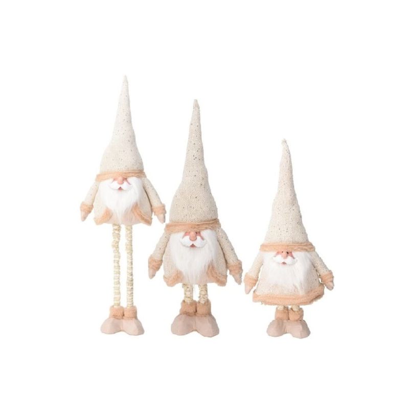 SANTA CLAUS ON TELESCOPIC LEGS 30X18X100CM GOLD