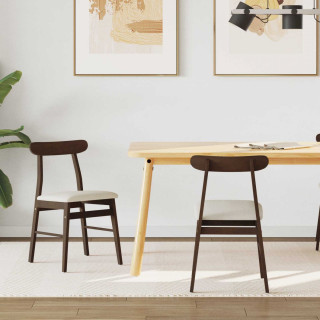 Söögitool 2 pcs Helepruun ja hele Paks Kautsukipuit