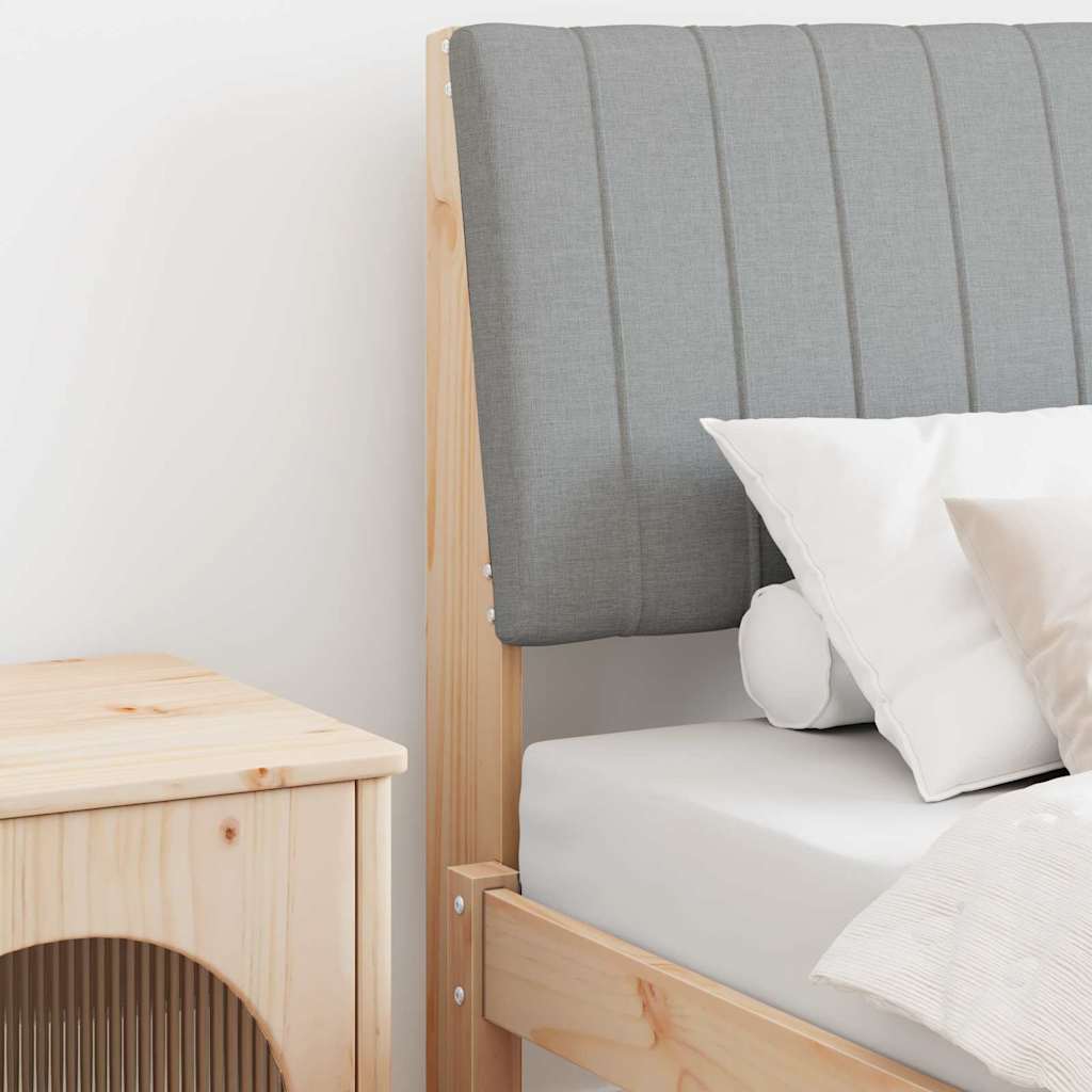 Polsterdatud voodiots Helehall 80 cm Tahke mänd