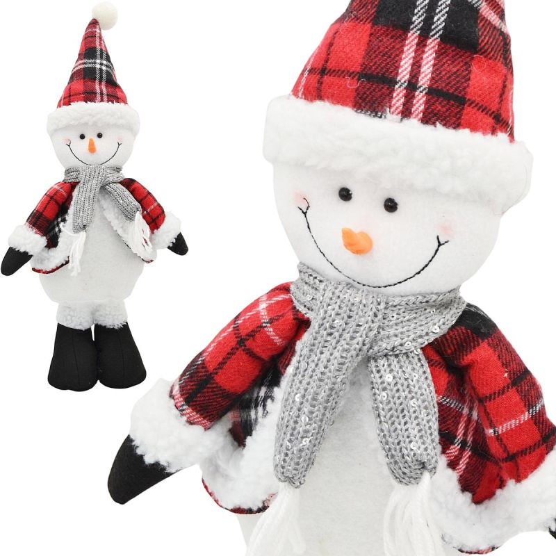 DECORATIVE SNOWMAN 50CM RED
