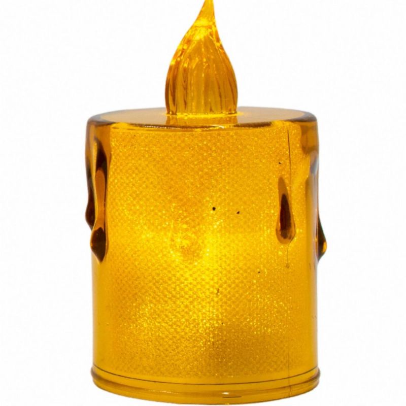 DECORATIVE CANDLE 8 CM AMBER WARM WHITE 1 LED