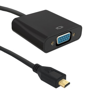 Qoltec Micro HDMI D male | VGA female | 0.2m