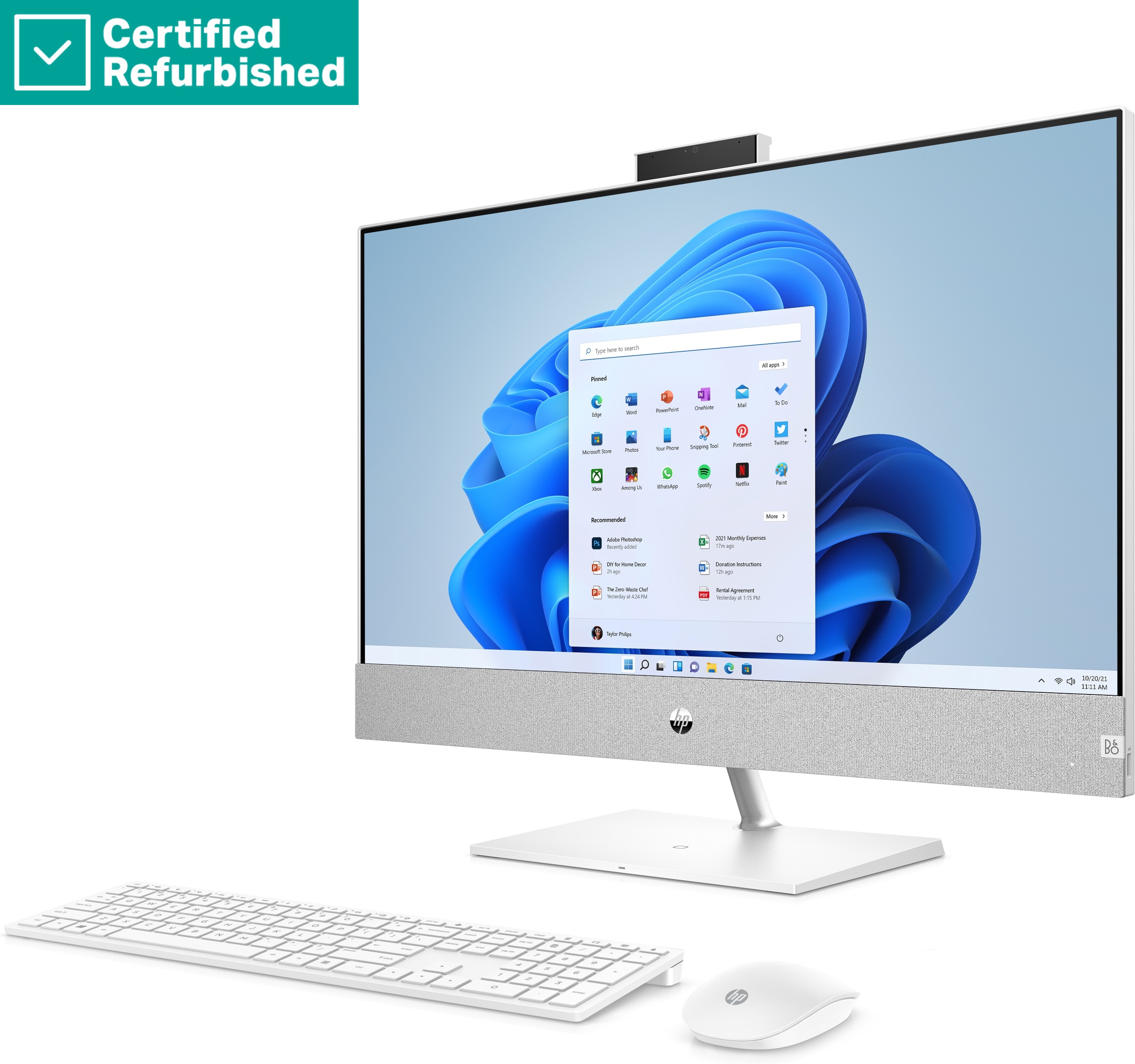 RENEW GOLD HP Pavilion AIO All-In-One 27-ca2006nf - i7-13700T, 16GB, 512GB SSD, 27 FHD Touch Glossy, GeForce RTX 3050 4GB, 5MP IR Cam, Snowflake White, Win 11 Home, 1 years