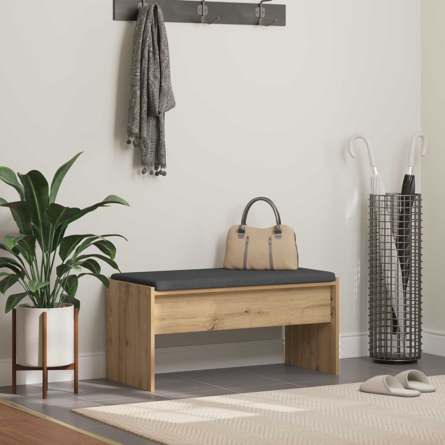 Hallipink padjaga Käsitööpuu 80 x 38 x 46 cm