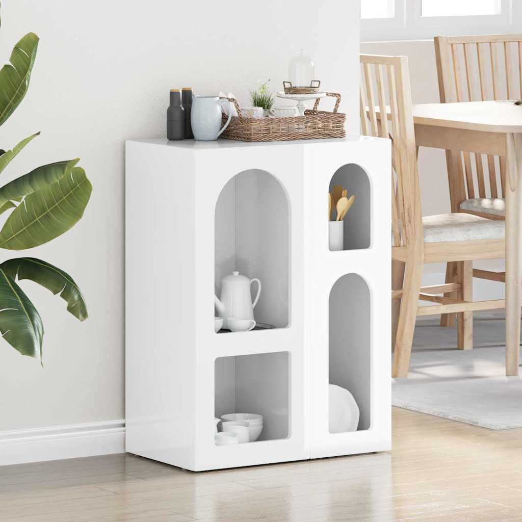 Kõide Kergelt läikiv valge 59 x 35 x 80.5 cm Tehispuit