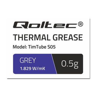 Qoltec Thermal grease TIM TUBE S05 | 1.829 W/m-K | 0.5g | Grey