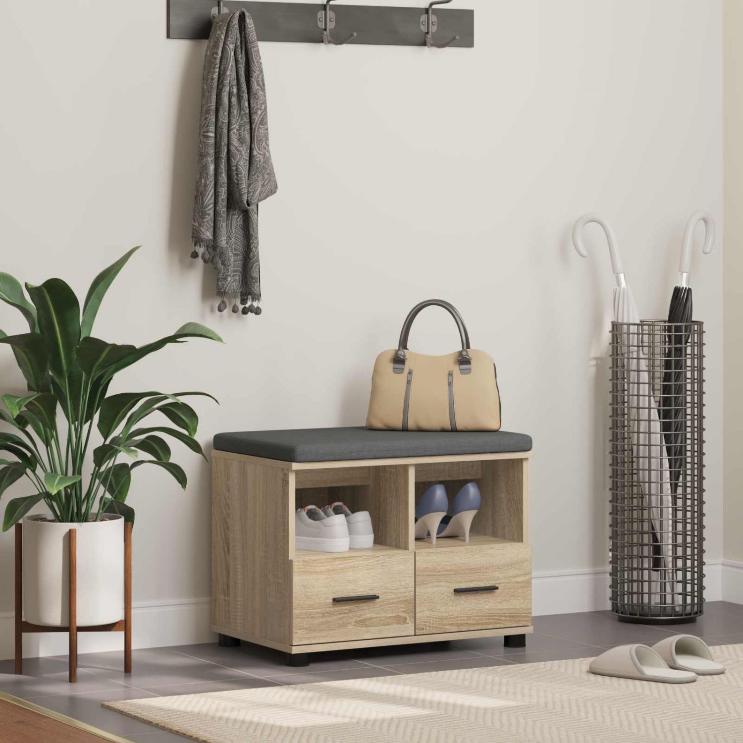 Hallipink padjaga sahtliga Sonoma tamm 60 x 38 x 46 cm