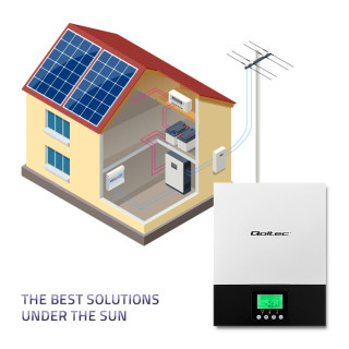 Qoltec Hybrid Solar Inverter Off-Grid 1.5kVA | 1.5kW | 80A | MPPT | Sinus