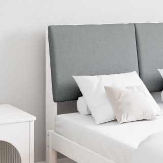 Polsterdatud voodiots Helehall 135 cm Tahke mänd