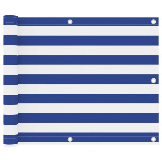 rõdusirm, valge ja sinine, 75 x 400 cm, oxford-kangas