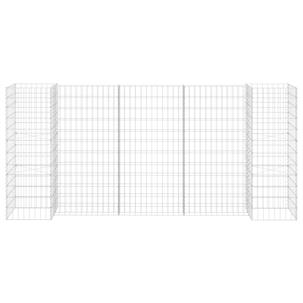 H-образный габион-клумба из стальной проволоки, 260 x 40 x 120 см