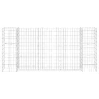 H-образный габион-клумба из стальной проволоки, 260 x 40 x 120 см