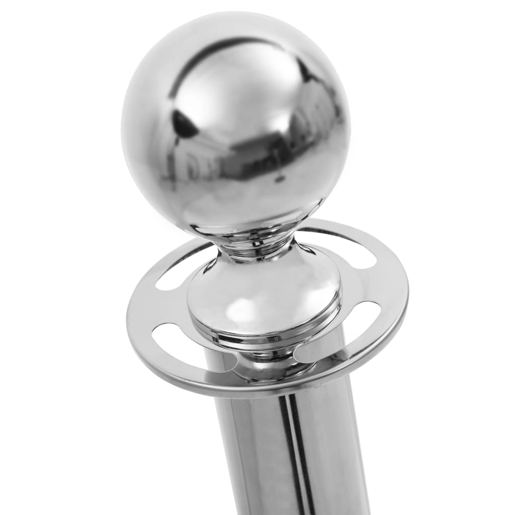 järjekorrapiirde komplekt, roostevaba teras, hõbedane