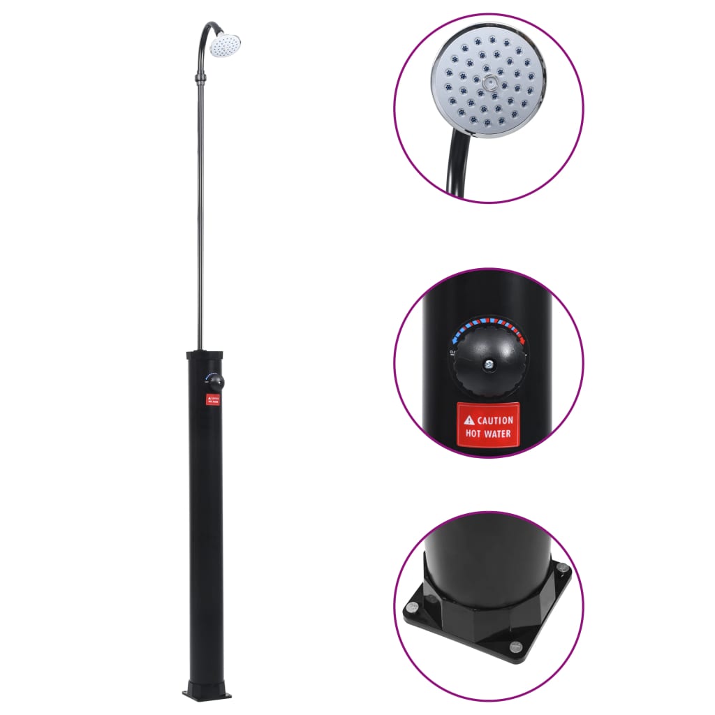 aia päikesedušš, must 215 cm 8 l