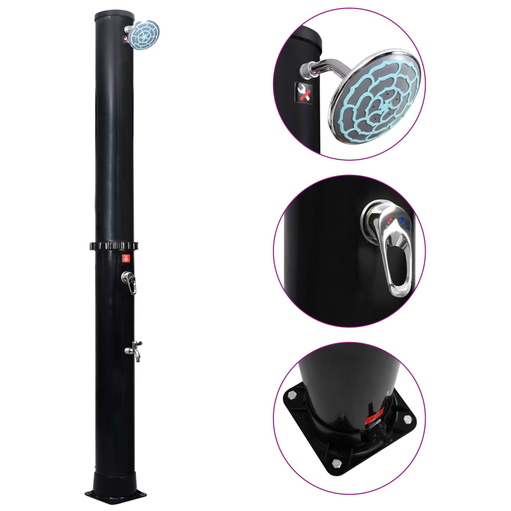 päikesepatareidega välidušš dušiotsaku ja kraaniga, 40 l