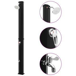 Садовый душ на солнечной батарее с лейкой и краном, 35 л, черный