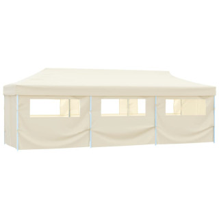Складной поп-ап шатер с 8 боковыми стенками, 3 x 9 м, кремовый