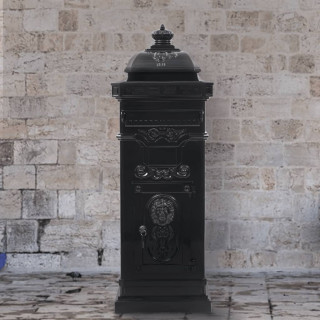 sambakujuline vanaaegne postkast, roostekindel, must