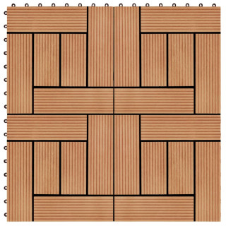 terrassiplaadid, 11 tk, WPC, 30 x 30 cm, 1 m², tiikpuidu värvi