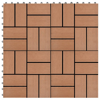 terrassiplaadid, 11 tk, WPC, 30 x 30 cm, 1 m², pruun