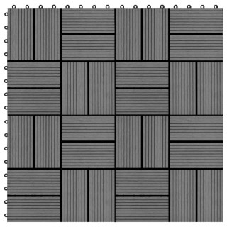 terrassiplaadid, 11 tk, WPC, 30 x 30 cm, 1 m², hall