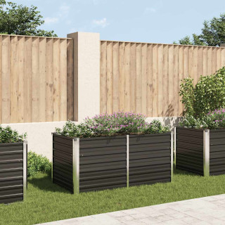 Приподнятая грядка антрацит 160x80x77 см, оцинкованная сталь