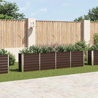 Высокая грядка 320 x 40 x 77 см, оцинкованная сталь, коричневая