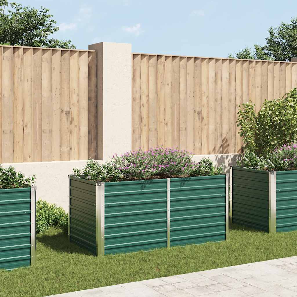 Приподнятая грядка 160x80x77 см, оцинкованная сталь, зеленая