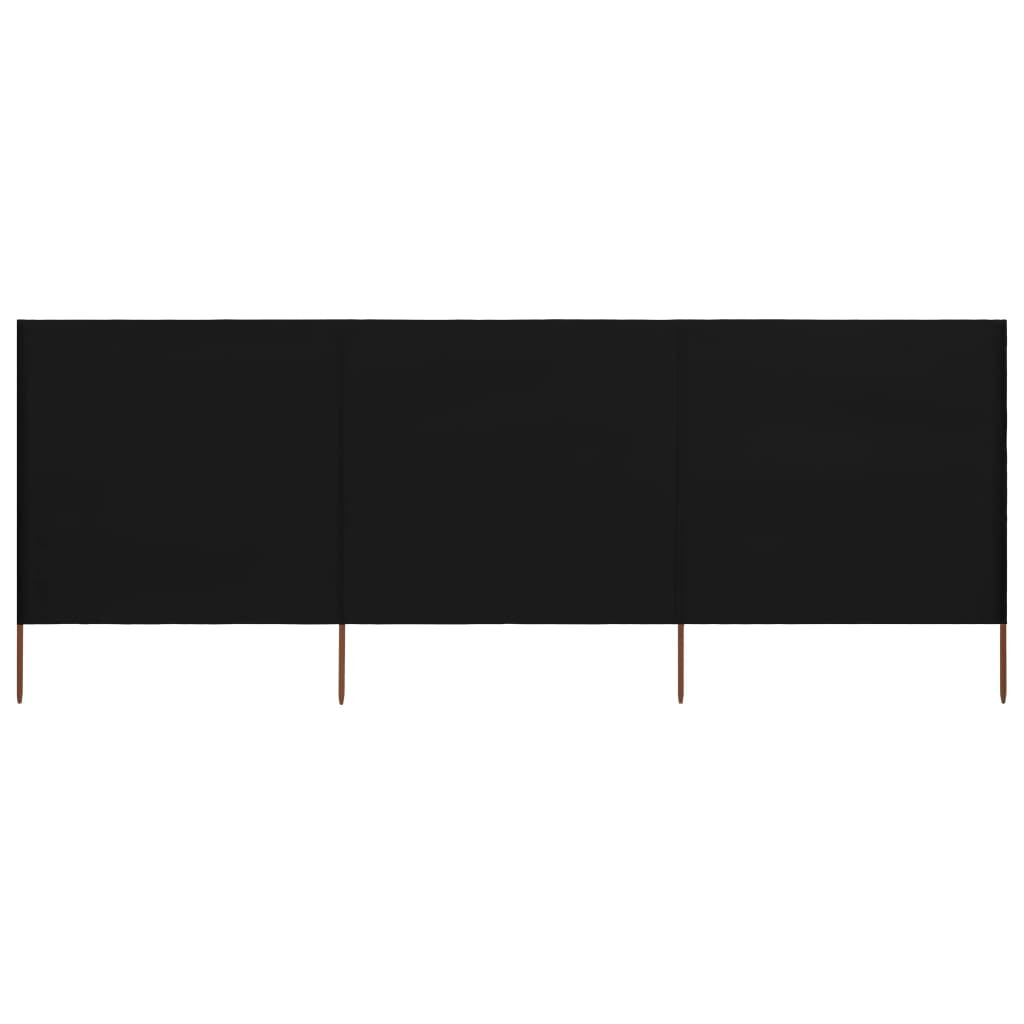 tuulekaitse sein 3 paneelist, kangas, 400 x 120 cm must