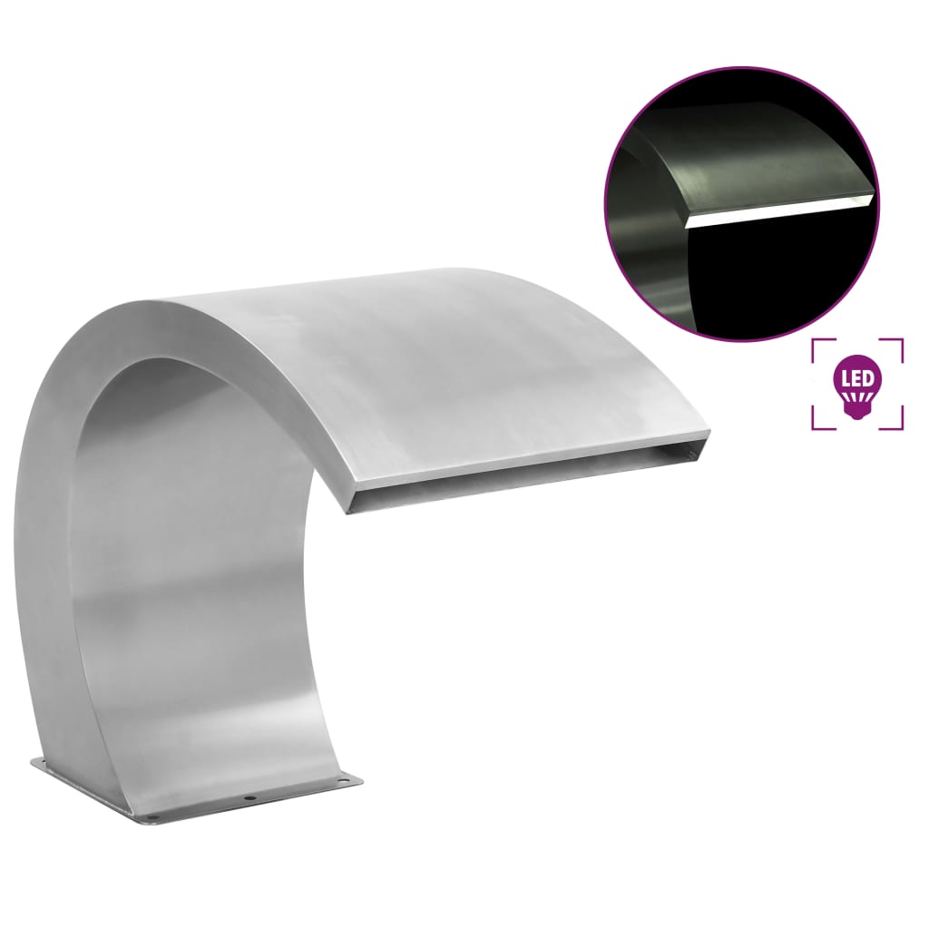 basseini purskkaev LEDidega roostevaba teras 30 x 60 x 45 cm