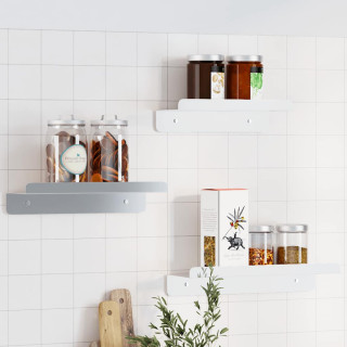 Набор серебристых настенных полок из нержавеющей стали, 3 шт.