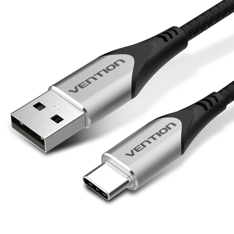 Vention Braided USB-A to USB-C Cable 3A 480Mbps 2m Gray