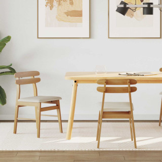 Söögitool 2 pcs Looduslik ja hele Paks Kautsukipuit