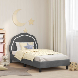 Laste voodiraam peatoega peaga Tumehall 80 x 160 cm Samet