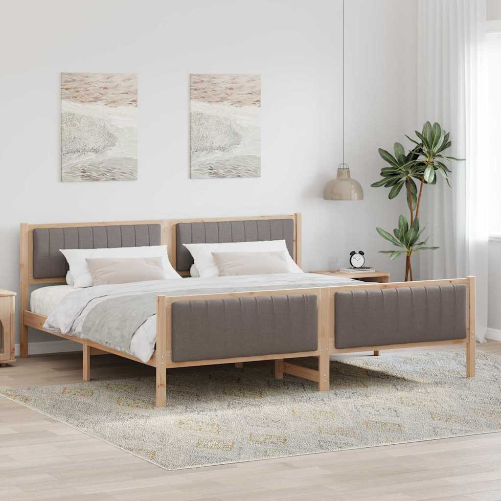 Beti raam peaga Pruun ja taupe 200 x 200 cm Männipuit