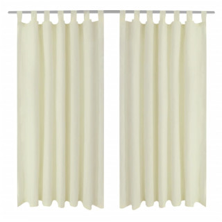 Aasadega mikrosatiinist kardinad 2 tk 140 x 245 cm kreemjasvalge